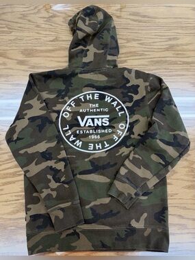 Vintage Vans Hoodie Camo Off The Wall Skateboard Womens S Sweatshirt Y2K